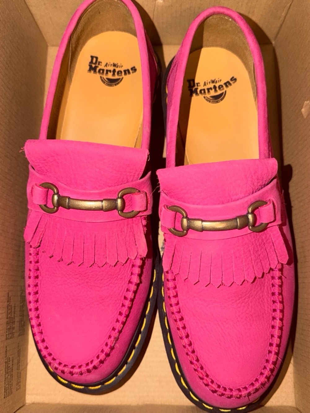 Dr. Martens men Pink Loafers with Metal Bit
